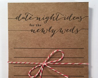 Date Night Ideas Card Set: Letterpress Newlywed Advice Cards