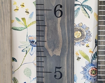 Engraved Wooden Growth Chart with Vertical Numbers: Nursery Wall Ruler
