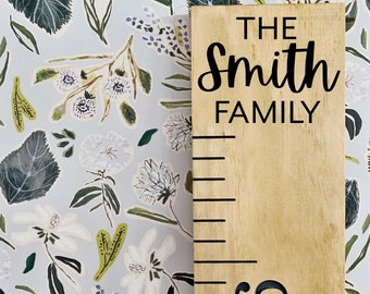 Custom Engraved Wooden Ruler Growth Chart: Family Edition, Measuring Stick for Kids, Nursery Wall Decor, Height Chart, Heirloom Keepsake