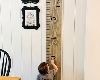 Custom Engraved Wooden Growth Chart: Personalized Height Ruler