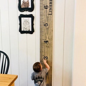Custom Engraved Growth Chart, Personalized Wooden Height Ruler for Kids, Unique Baby Shower Gift, Custom Name & Design, Wood Measuring Stick