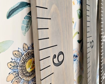 Engraved Wooden Growth Chart, Large Minimalistic Ruler, Measuring Stick for Kids, Heirloom Keepsake Gift