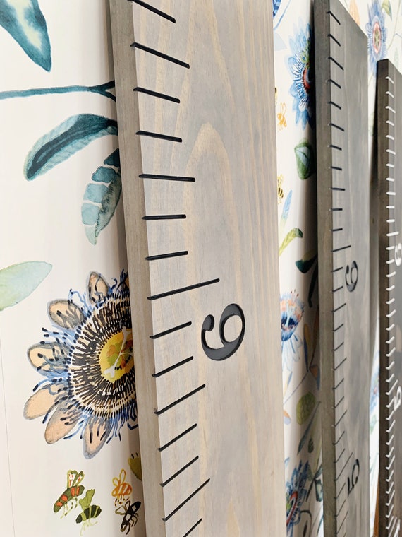 Engraved Growth Chart, Wooden Ruler, Solid Wood Height Board for Kids and Family, Minimalist Nursery Decor, Modern Keepsake Measuring Stick