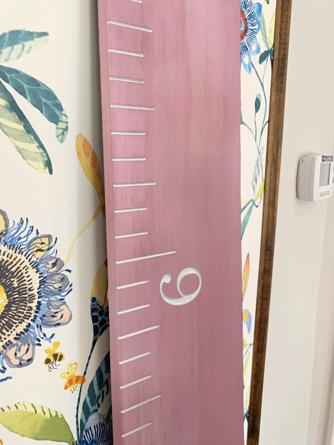 Rose Flower Ruler Engraved Wood Growth Chart: Rose Edition, Minimalist Ruler - Etsy