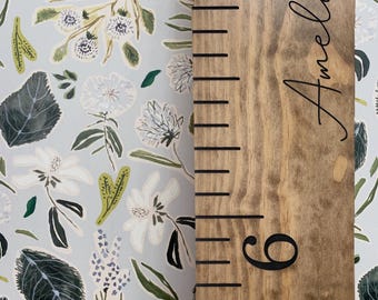 Engraved Wooden Growth Chart: Custom Family Keepsake, Nursery Decor