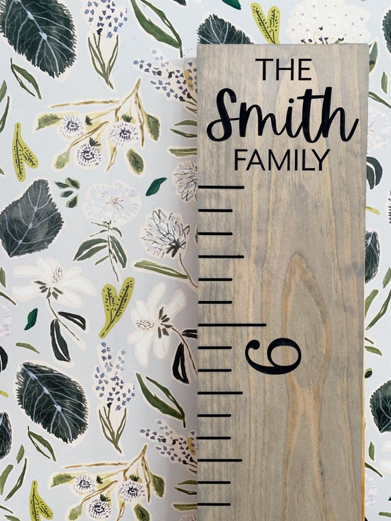 Personalized Growth Chart, Custom Engraved Solid Wooden Height Ruler for Kids, Wood Family Measuring Stick, Heirloom Nursery Decor