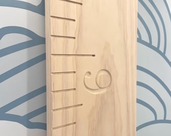 Unfinished Engraved Wood Growth Chart: DIY Kids Height Ruler