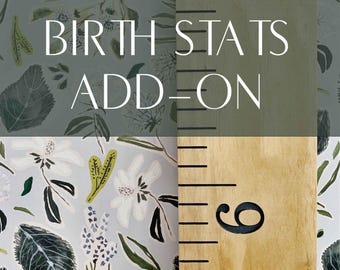 Engraved Growth Chart: Birth Stats Add-On