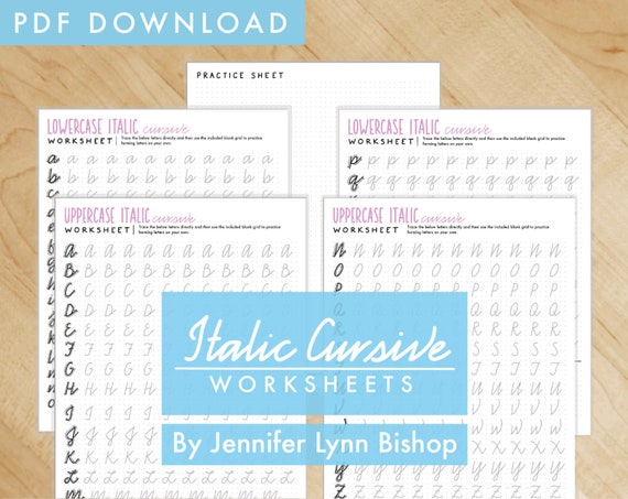 Italic Cursive Worksheets Handwriting Printable Pdf Etsy Italic Cursive Worksheets Handwriting Printable Pdf Etsy
