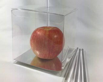 4x4x4 clear plastic boxes