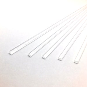 Flat sticks - 30pcs acrylic PLEXIGLASS Sticks, Long Flat, Transparent Clear - 200mm(8") or 150mm(6")- 4x2mm (Flat) for cake topper