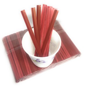100pcs Bright Colorful Ruby Plastic/Paper coated 4"/7" x 1/4" Twist Ties - Won't Rip or Pull off