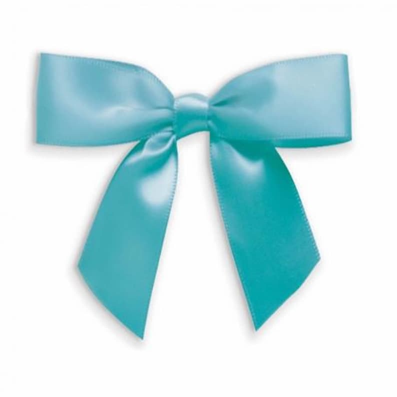 SAB35BLU Weststone 50pcs 3 12 Blue Satin Pre-Tied Bows or Self-Adhesive Ribbon Bows