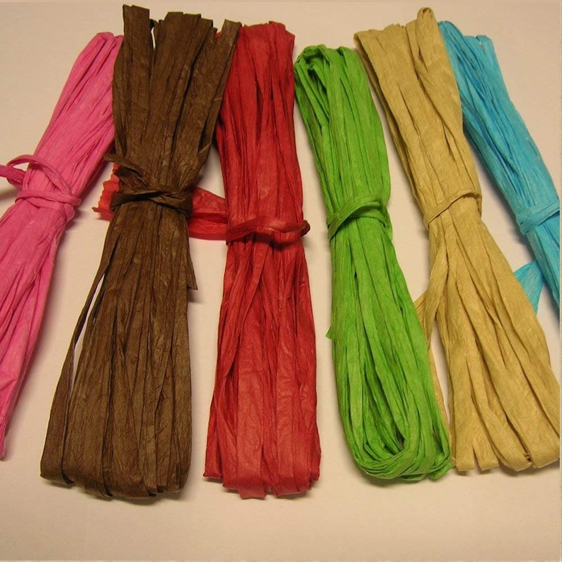 Paper Raffia 6 Colors 120 Ft 36 M for Christmas Party Etsy
