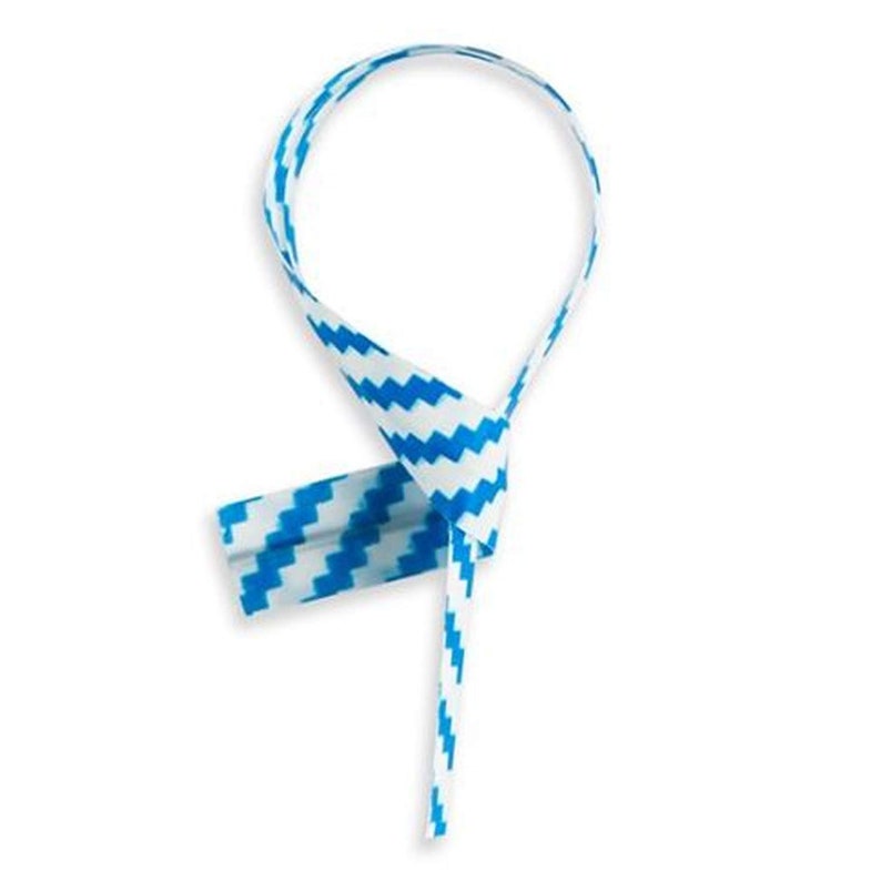 Won/'t Rip or Pull off 100pcs Bright Colorful Blue Stripe PlasticPaper coated 47 x 14 Twist Ties
