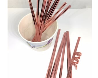 100 Stück 4 Zoll oder 7 Zoll Rose Gold metallische Bindebänder für Cellophantüten