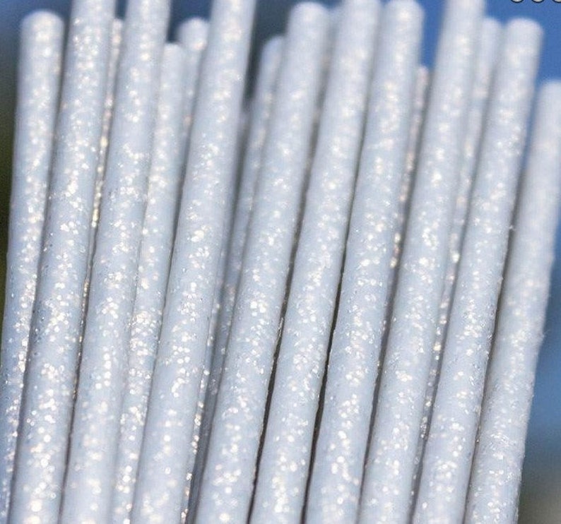 50pcs Silver Fairy Dust Glitter Plastic Sticks 6 Etsy