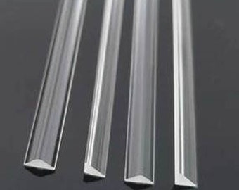 Triangle - 30pcs acrylic PLEXIGLASS sticks, Transparent Clear, Standard Tolerance Long Triangle L-150mm(6") or 180mm(7")-5x4x4mm