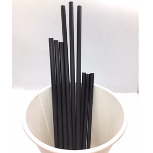 Black Sticks - 50pcs 4", 6" or 7 1/2" x 5/32" Plastic solid Lollipop Sticks for Cake Pops cake toppers - Solid Hollow