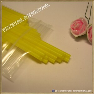 50pcs 6&quot; x 5/32&quot; Plastic  Lollipop Sticks for Cake Pops - Yellow
