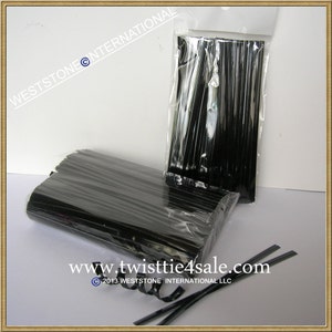 1000 szt. 4 cale, czarne, metalowe opaski zaciskowe do torebek celofanowych