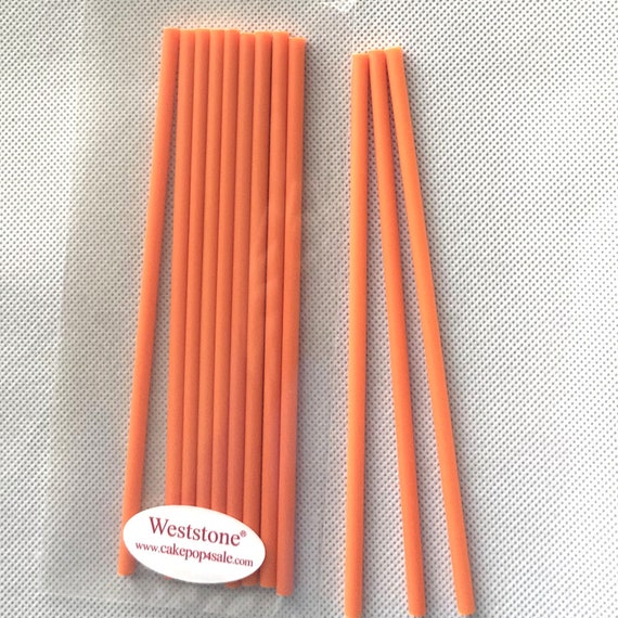 Orange 50pcs 6 X 5/32 Plastic Lollipop Sticks 