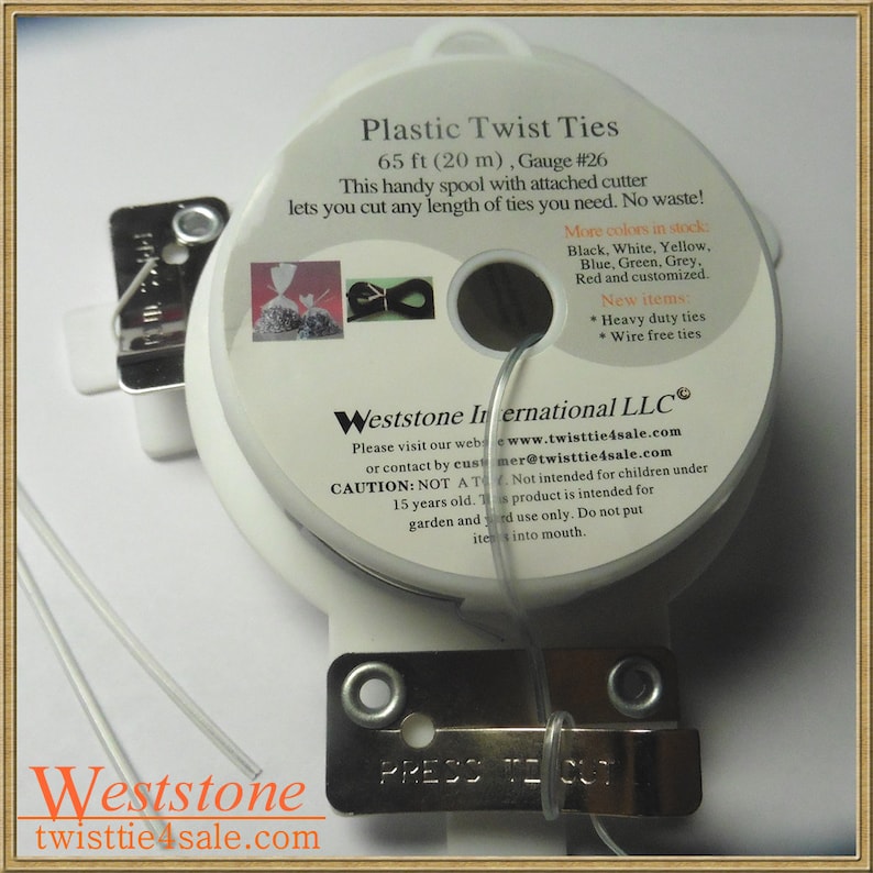 65FT Plastic Twist Tie Spool With Cutter Clear Oval Etsy