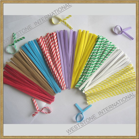 100pcs 4" Paper Purple Twist Ties for Bakery Cello Bags 