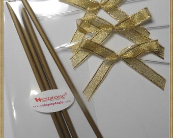 Gold Sticks 50pcs 4, 6 or 8 X 5/32 Plastic Solid Lollipop Sticks