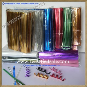 1000pcs 4&quot; Metallic Twist Ties - 15 colors for cello bag