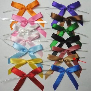 50pcs Satin Pre-Tied Ribbon Bows  in wedding or birthday Party