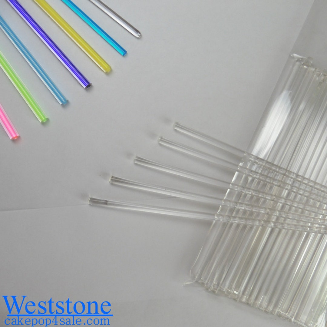 Weststone - 100pcs 6 Lollipop Sticks + 100 Poly Bags + 100 Bright Gold  Twist Ties for Cake Pops 