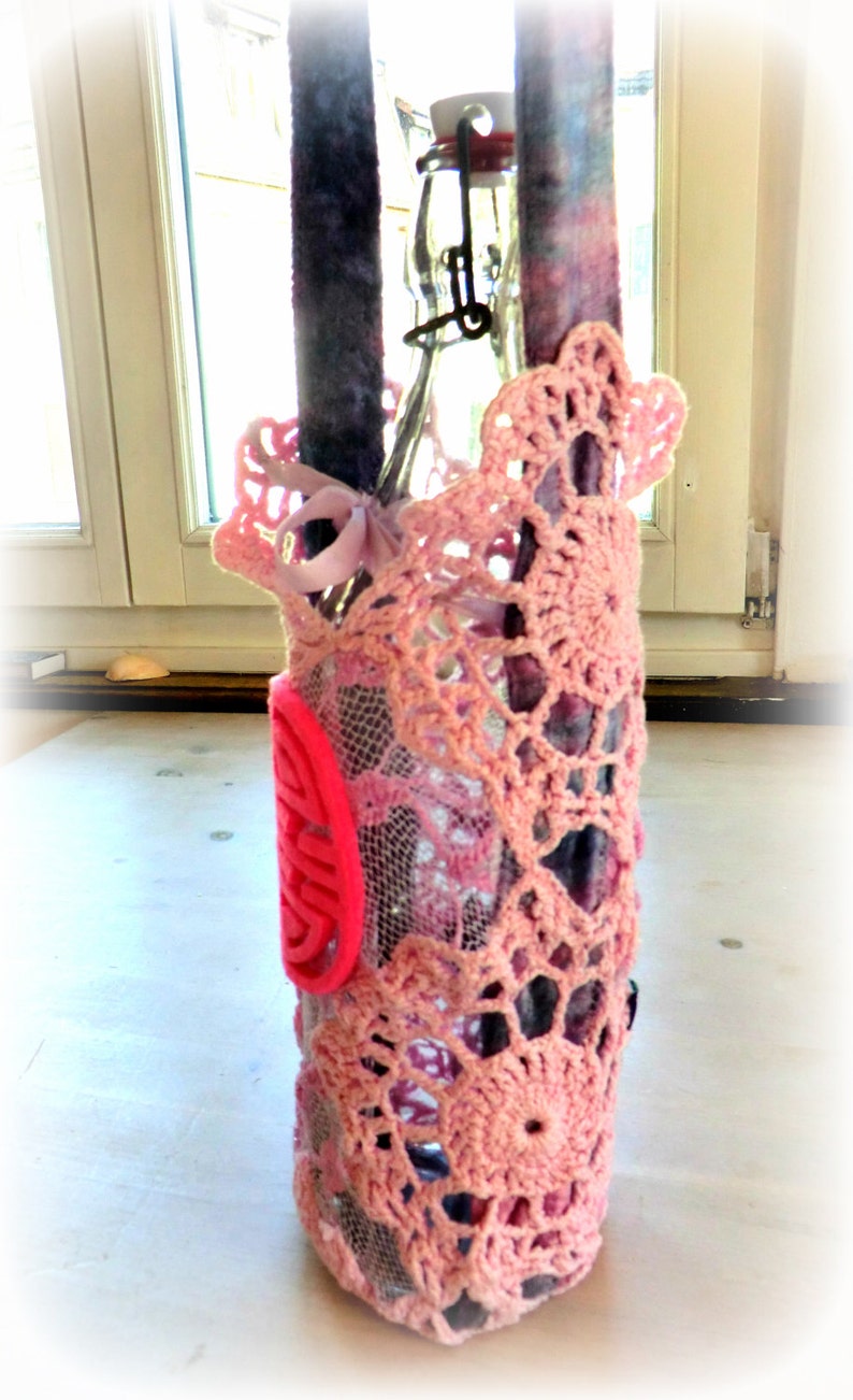 Water Bottle Holderfairy Style Bottle Bag Crocheted Medieval Etsy