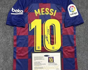 Lionel Messi SIGNÉ Barcelone HOME 19/20 Signature Maillot/Jersey + COA