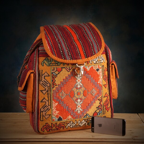 Elegant & stylish persian handmade rucksack made of persian rug/kilim and jajim.