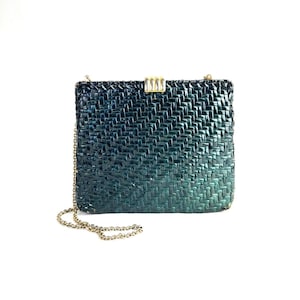 Vintage Rodo MCM 1950&#39;S Woven Straw Shoulder Purse Clutch Made in Italy