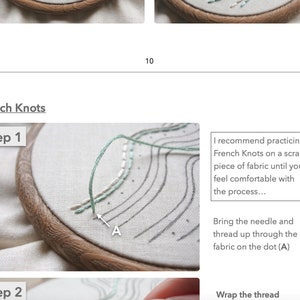 Beach Wave Embroidery PDF Pattern with Step-by-Step Stitch Guide DIY Hand Embroidery Hoop Art for Beginners image 5