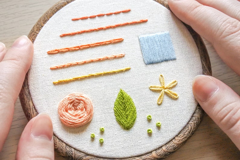 Hand Embroidery Stitch Guide for Complete Beginners Learn How to Embroider 10 Essential Stitches, DIY Embroidery Art Tutorial image 3