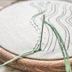 Beach Wave Embroidery PDF Pattern with Step-by-Step Stitch Guide DIY Hand Embroidery Hoop Art for Beginners image 2