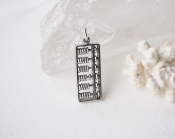 Vintage Silver Moving Abacus Charm Pendant