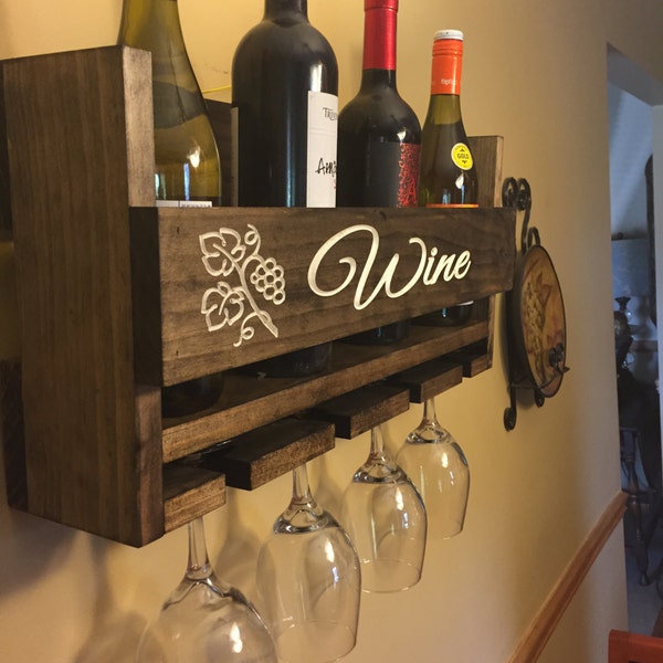 Personalized Gift | Wine Bottle Holder | Handmade Wine Rack | Primitive Wine Rack | Wine Bottle Holder | Reclaimed | Shower Gift | Wedding