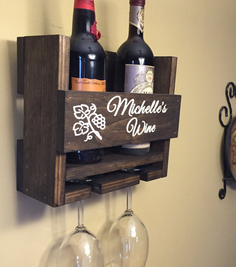 Wedding Gift Wine Rack Primitive Wine Rack Personalized Etsy