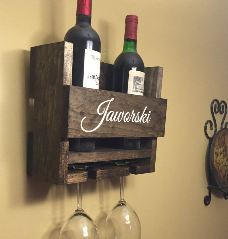 Personalized Wine Rack Engraved Carved Custom Rustic 2 Bottle Etsy