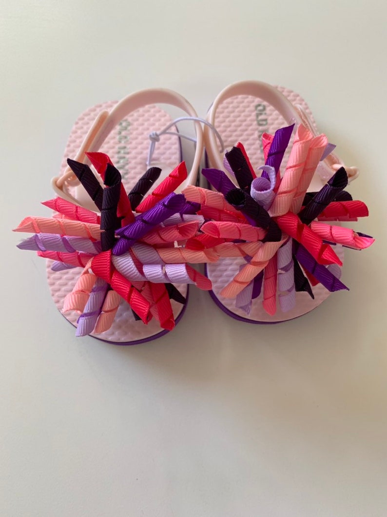 Pink and Purple Burst Infant Flip Flops