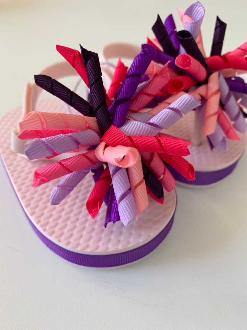 Pink and Purple Burst Infant Flip Flops