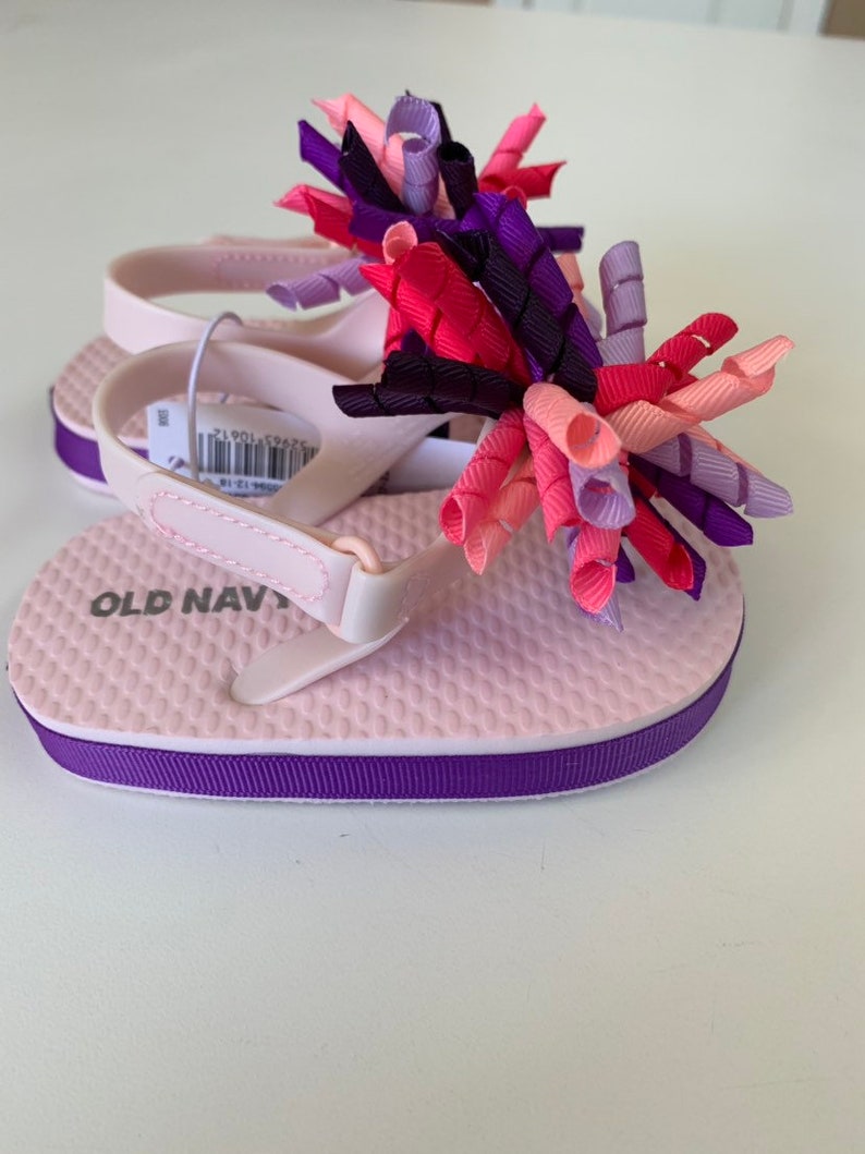 Pink and Purple Burst Infant Flip Flops
