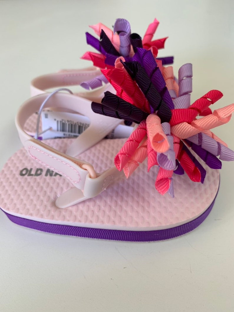 Pink and Purple Burst Infant Flip Flops