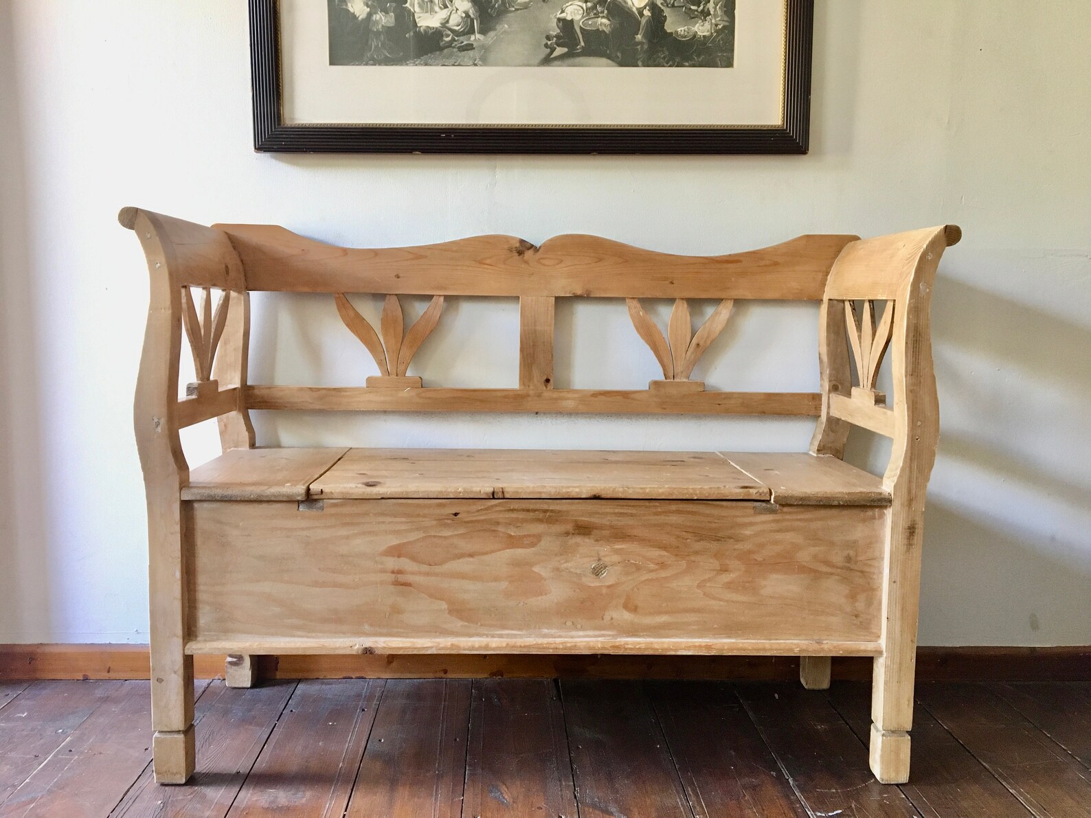 Pine Monks Bench with storage Etsy