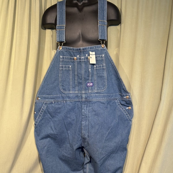 Deadstock neuf avec étiquettes Original vintage des années 90 Big Smith grande taille salopette en jean taille 48 x 30