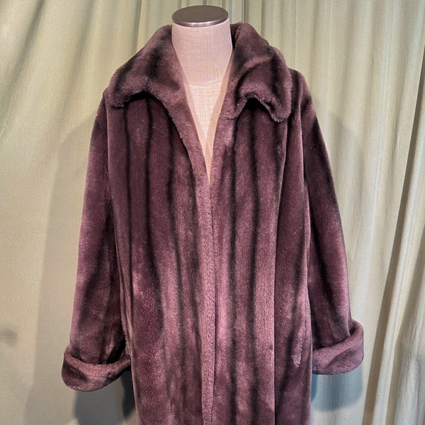 Faux Fur Swing Coat - Etsy